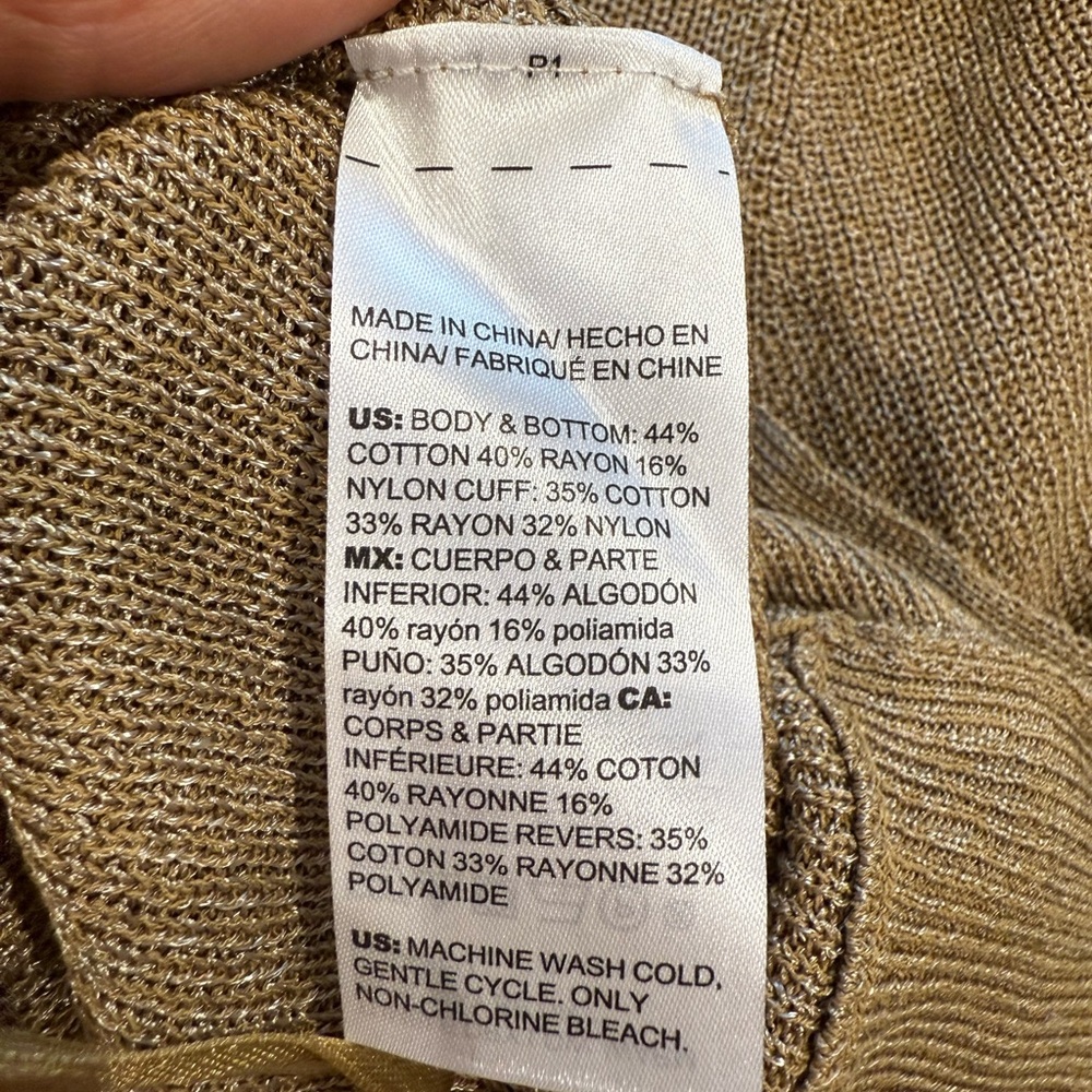 Chico's Tan/gold Knit Pullover with twist tie in front - Picture 6 of 6